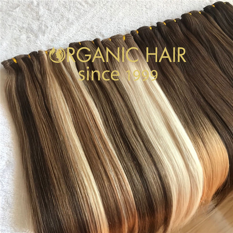 Full cuticle human hair best quality with colorful handtied weft C52